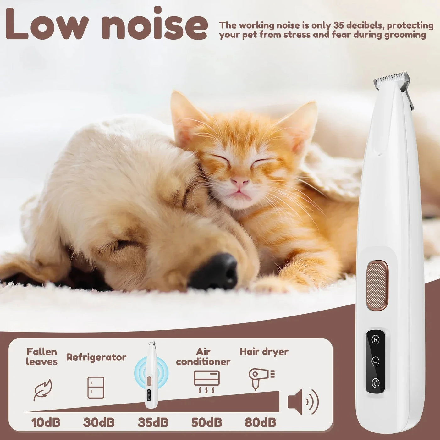 New Dog Paw Trimmer with LED Light Fully Waterproof Pet Hair Trimmer