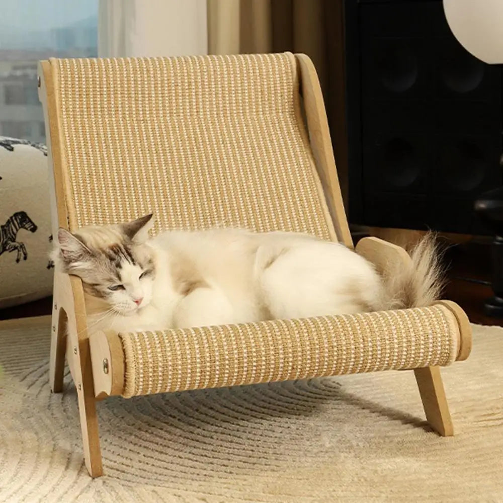 Sisal Cat Chair Wooden Cat Lounge Chair Cozy Stable