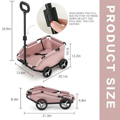 Dog Stroller 4 Wheels Folding Dog Cart Multifunction