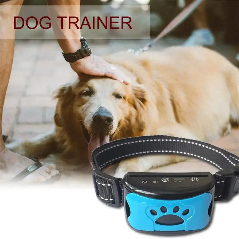 New Pet Dog Anti Barking Device USB Rechargeable Dogs Training Collar Ultrasonic Stop Barking Vibration Anti Bark Collar