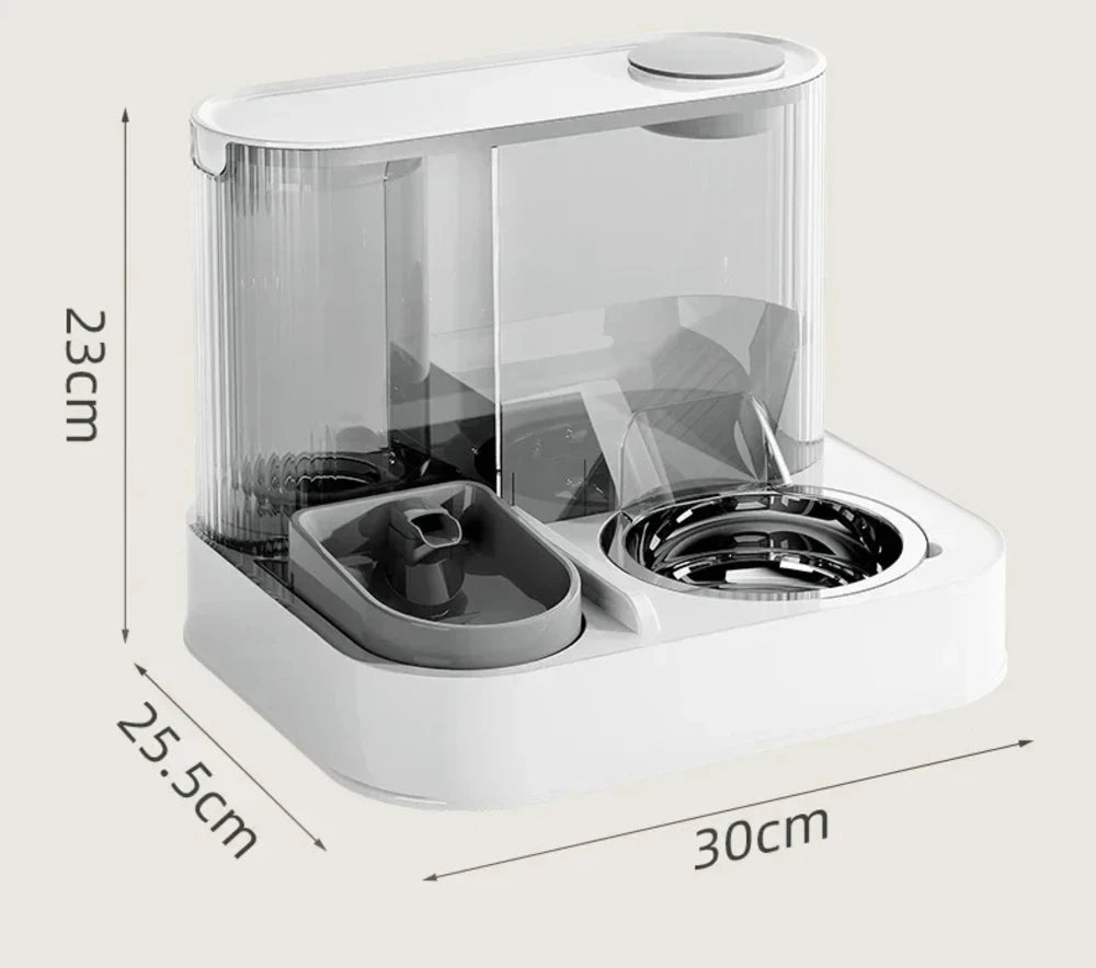 Automatic Pet Feeder 1.5L Water 2.2L Food Gravity