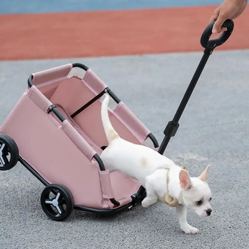 Dog Stroller 4 Wheels Folding Dog Cart Multifunction