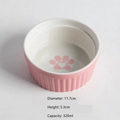 Cat Bowl Ceramic High Foot