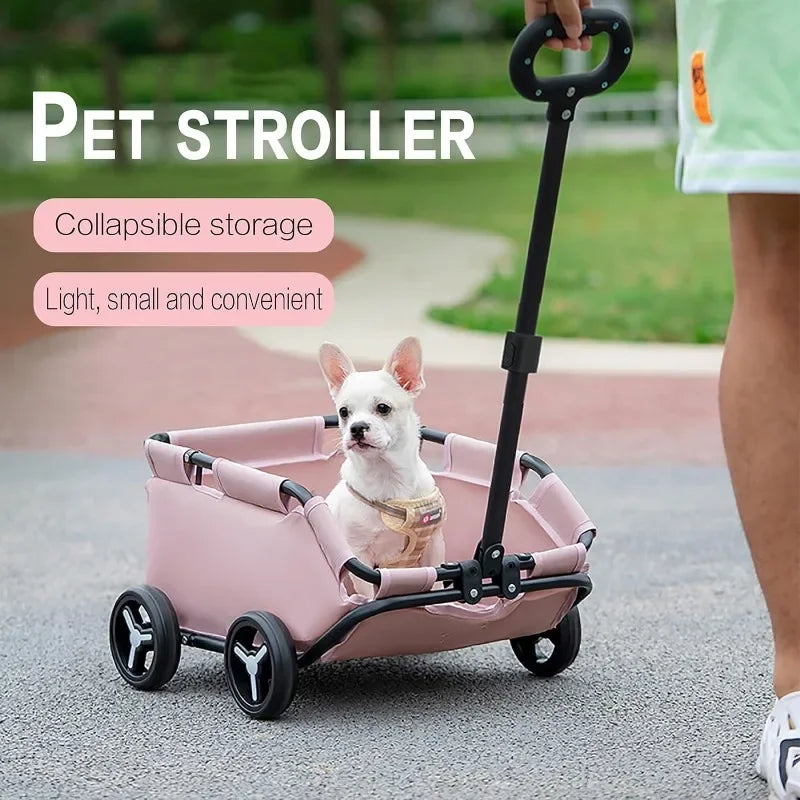 Dog Stroller 4 Wheels Folding Dog Cart Multifunction