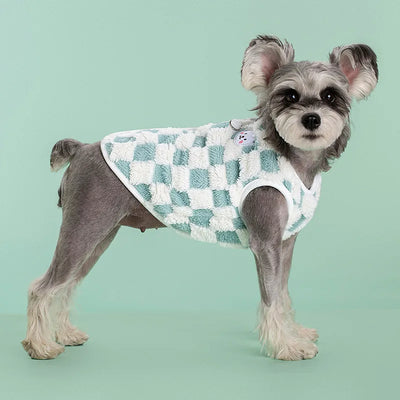 Winter Pet Jacket Clothes Grid Warm