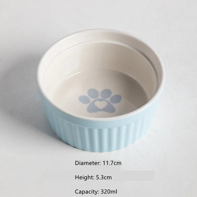 Cat Bowl Ceramic High Foot