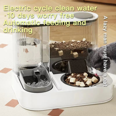 Automatic Pet Feeder 1.5L Water 2.2L Food Gravity