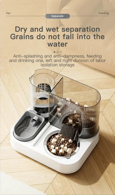 Automatic Pet Feeder 1.5L Water 2.2L Food Gravity