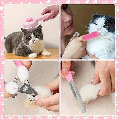 8-piece cat brush beauty kit