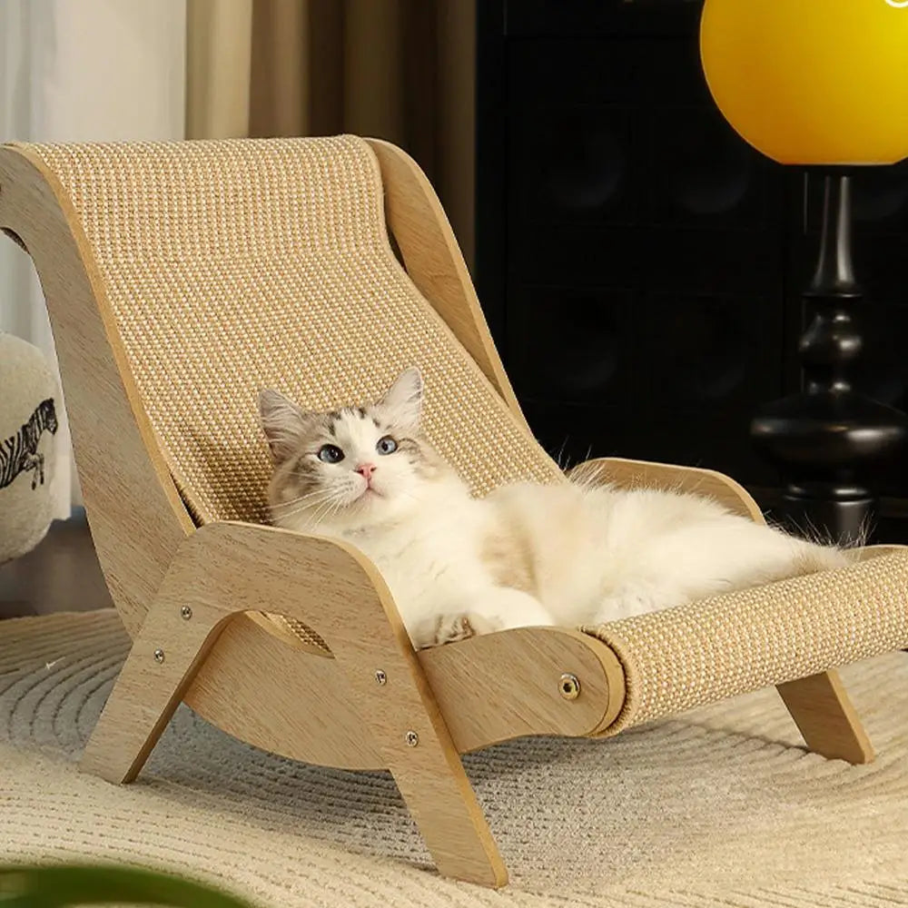 Sisal Cat Chair Wooden Cat Lounge Chair Cozy Stable