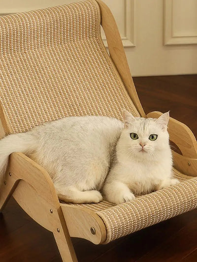 Sisal Cat Chair Wooden Cat Lounge Chair Cozy Stable