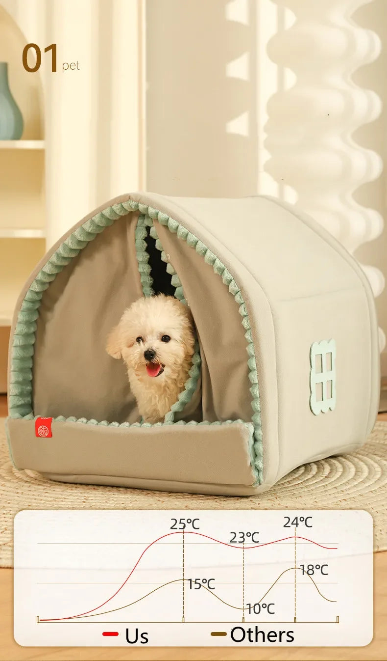 Winter Dog House Home Living Room Beds & Furnitures Pet Cats Dogs