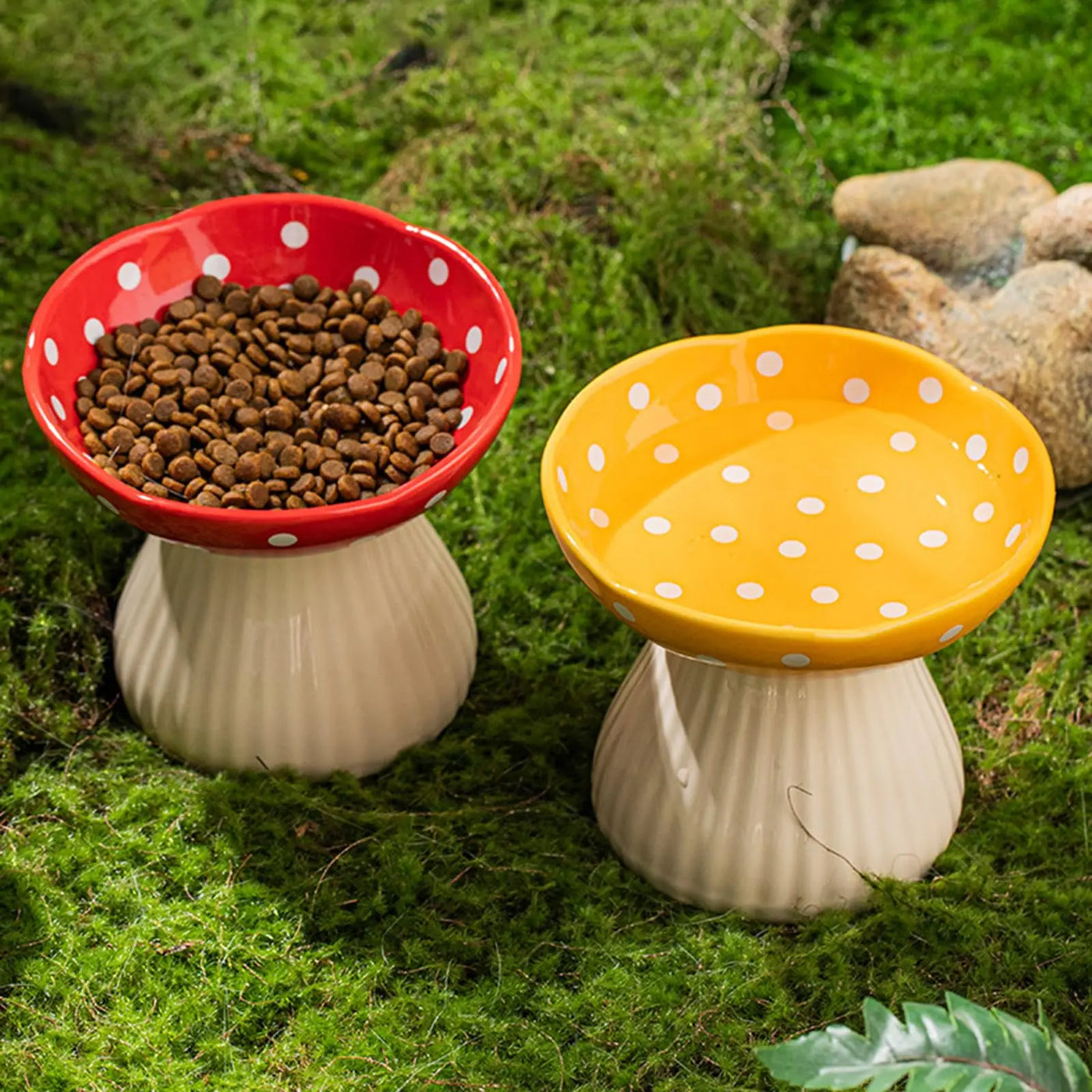 6 Inch Mushroom Cat Bowl Ceramic