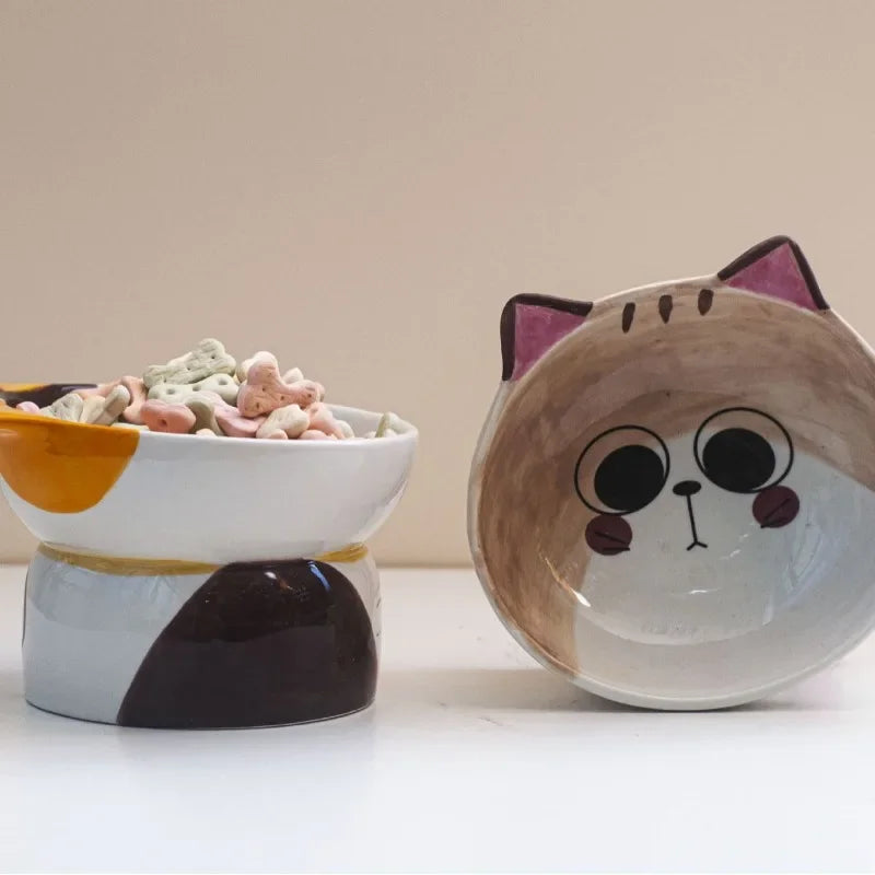 Pet Ceramic Cat Bowl High-Leg