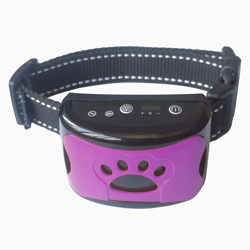 New Pet Dog Anti Barking Device USB Rechargeable Dogs Training Collar Ultrasonic Stop Barking Vibration Anti Bark Collar