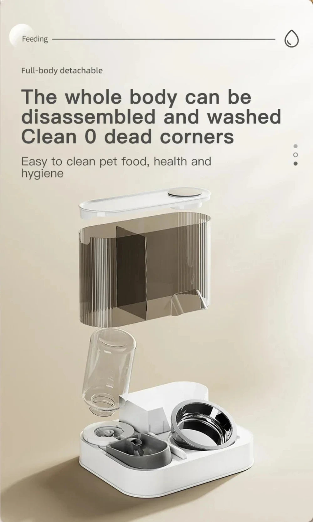 Automatic Pet Feeder 1.5L Water 2.2L Food Gravity