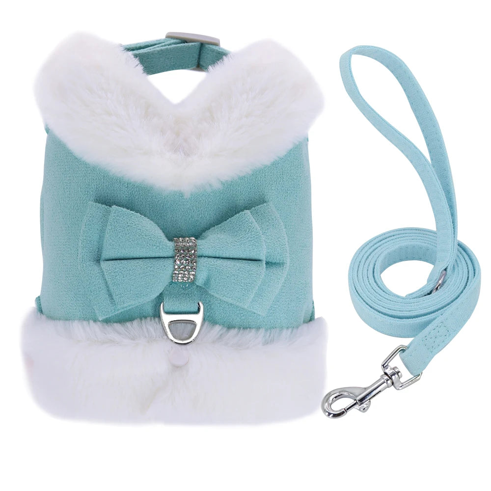 Warm Winter Dog Harness and Leash Set