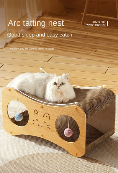 HONEY PET Double Layer Cat House Multifunctional Nest