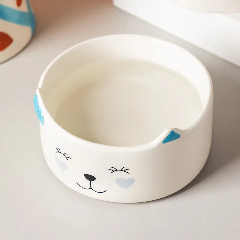 Cat Bowl Ceramic High Foot