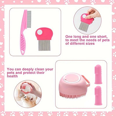 8-piece cat brush beauty kit