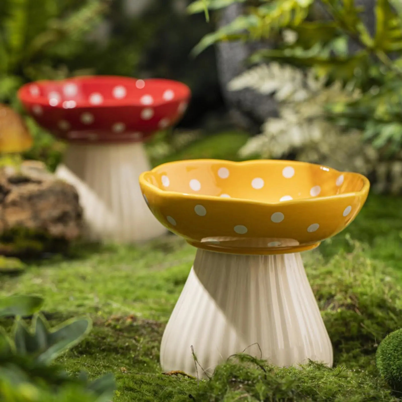 6 Inch Mushroom Cat Bowl Ceramic