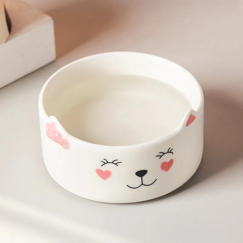 Cat Bowl Ceramic High Foot