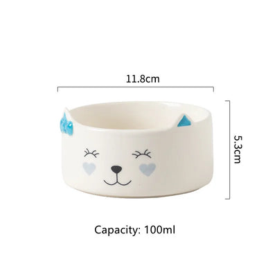 Cat Bowl Ceramic High Foot