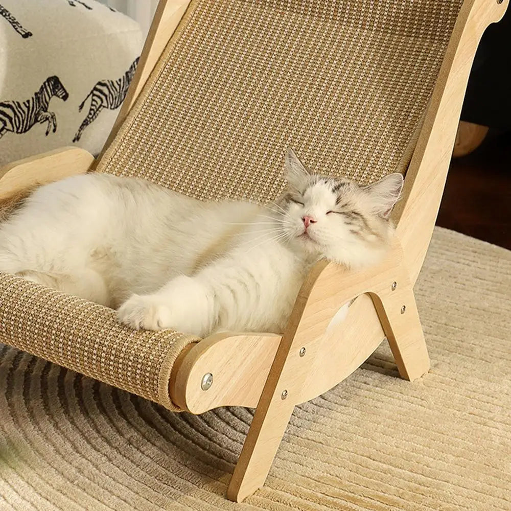 Sisal Cat Chair Wooden Cat Lounge Chair Cozy Stable