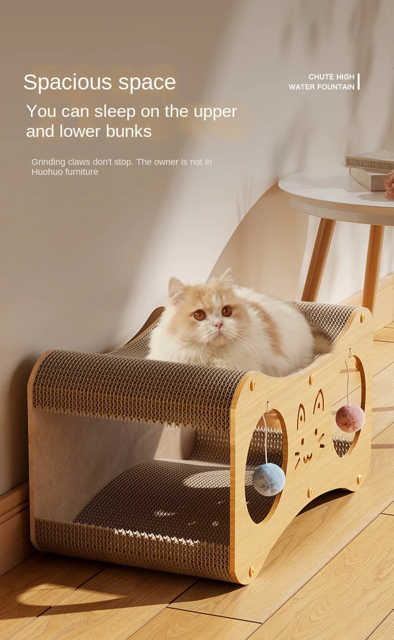 HONEY PET Double Layer Cat House Multifunctional Nest