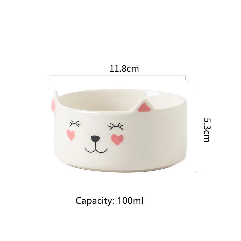 Cat Bowl Ceramic High Foot