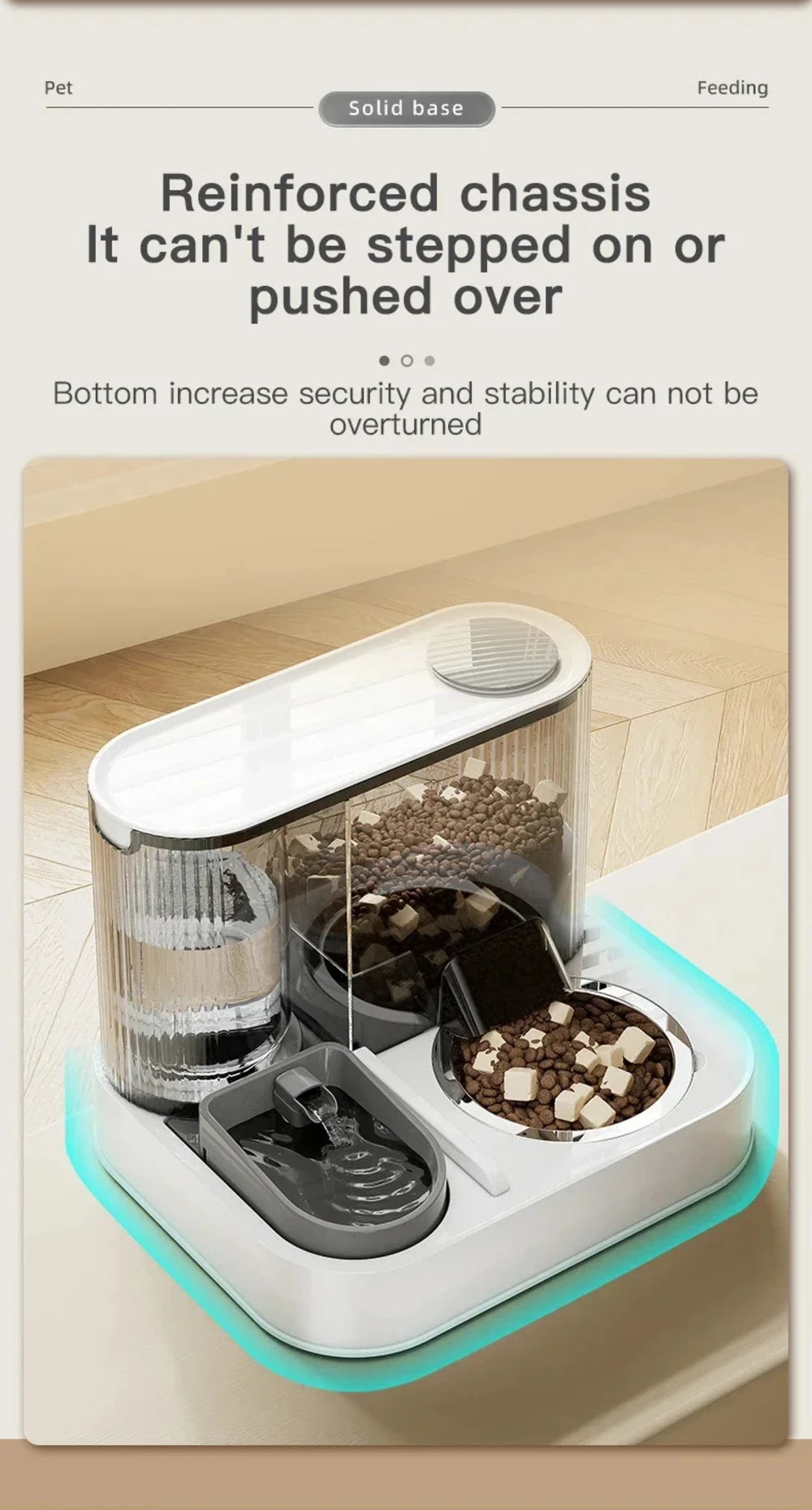 Automatic Pet Feeder 1.5L Water 2.2L Food Gravity