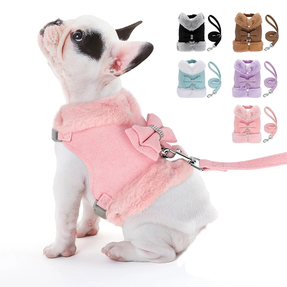 Warm Winter Dog Harness and Leash Set