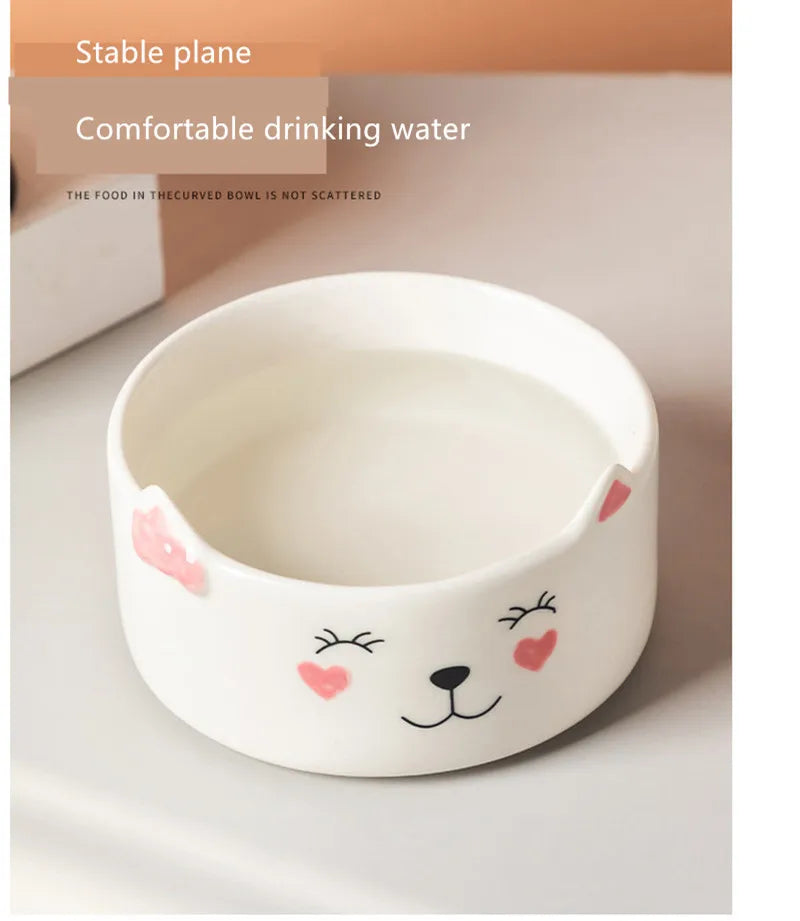 Cat Bowl Ceramic High Foot