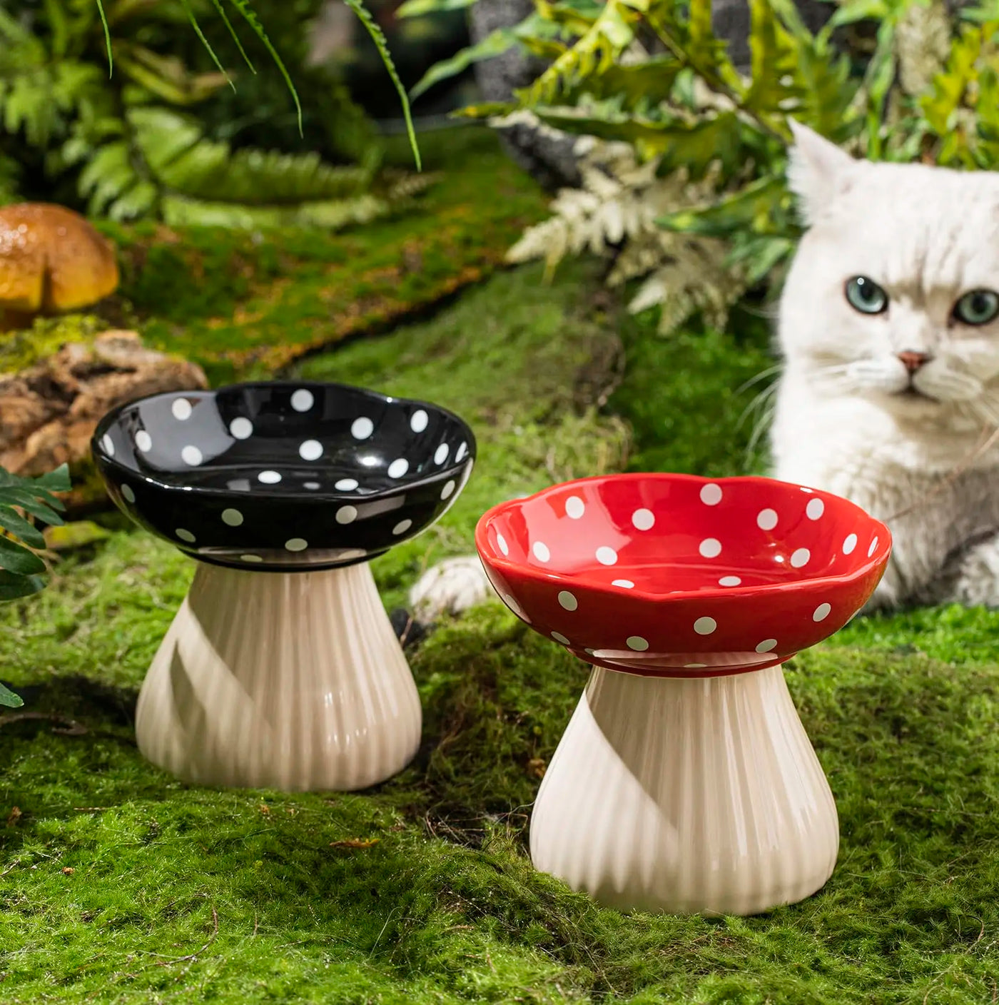 6 Inch Mushroom Cat Bowl Ceramic