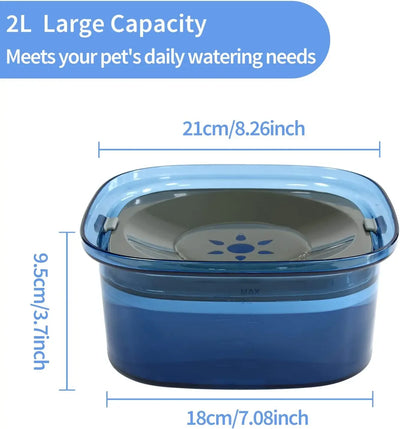 Pet Water Bowl Leakproof Anti-Slip 2L Large Capacity