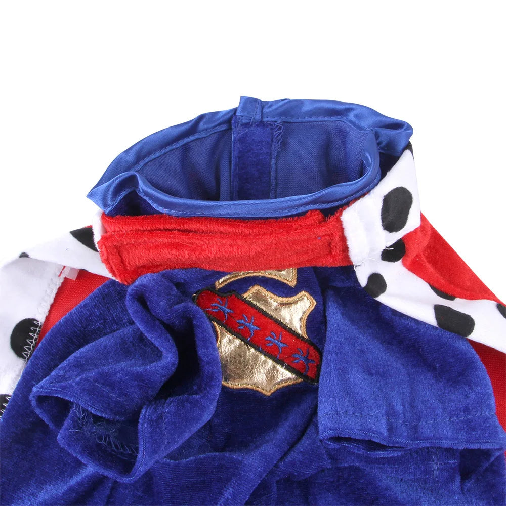 S-XL King Dog Clothes Cloak with Crown Autumn Winter Dog