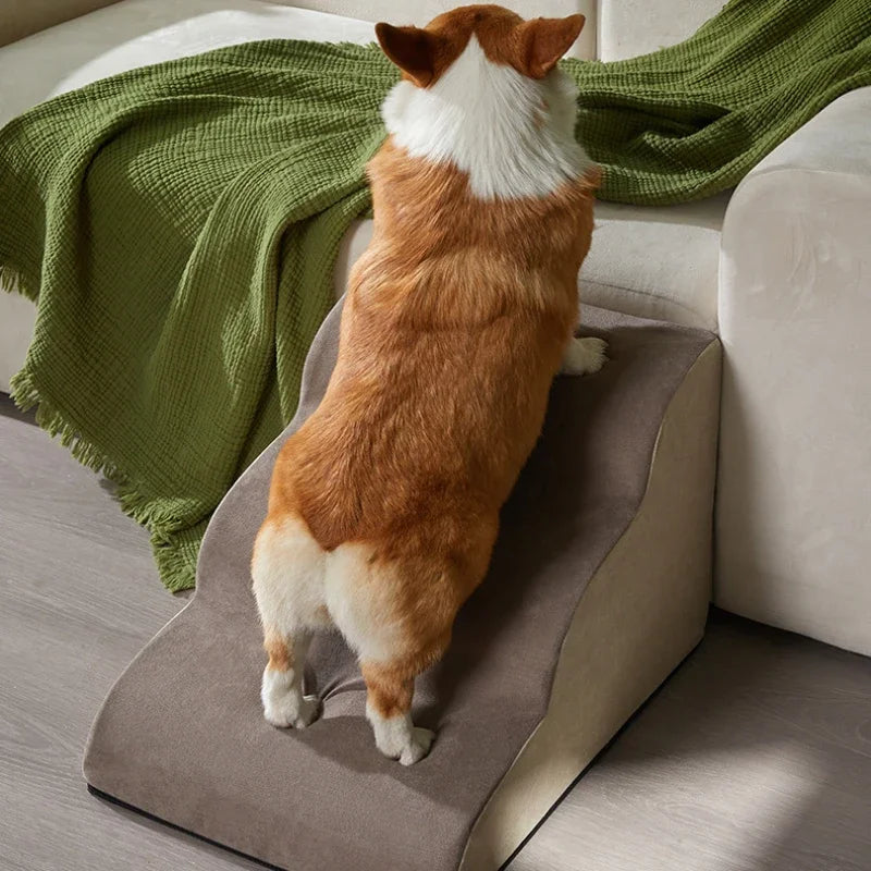 Pet 2/3 Steps Stairs Memory Foam Dog Sofa Stairs