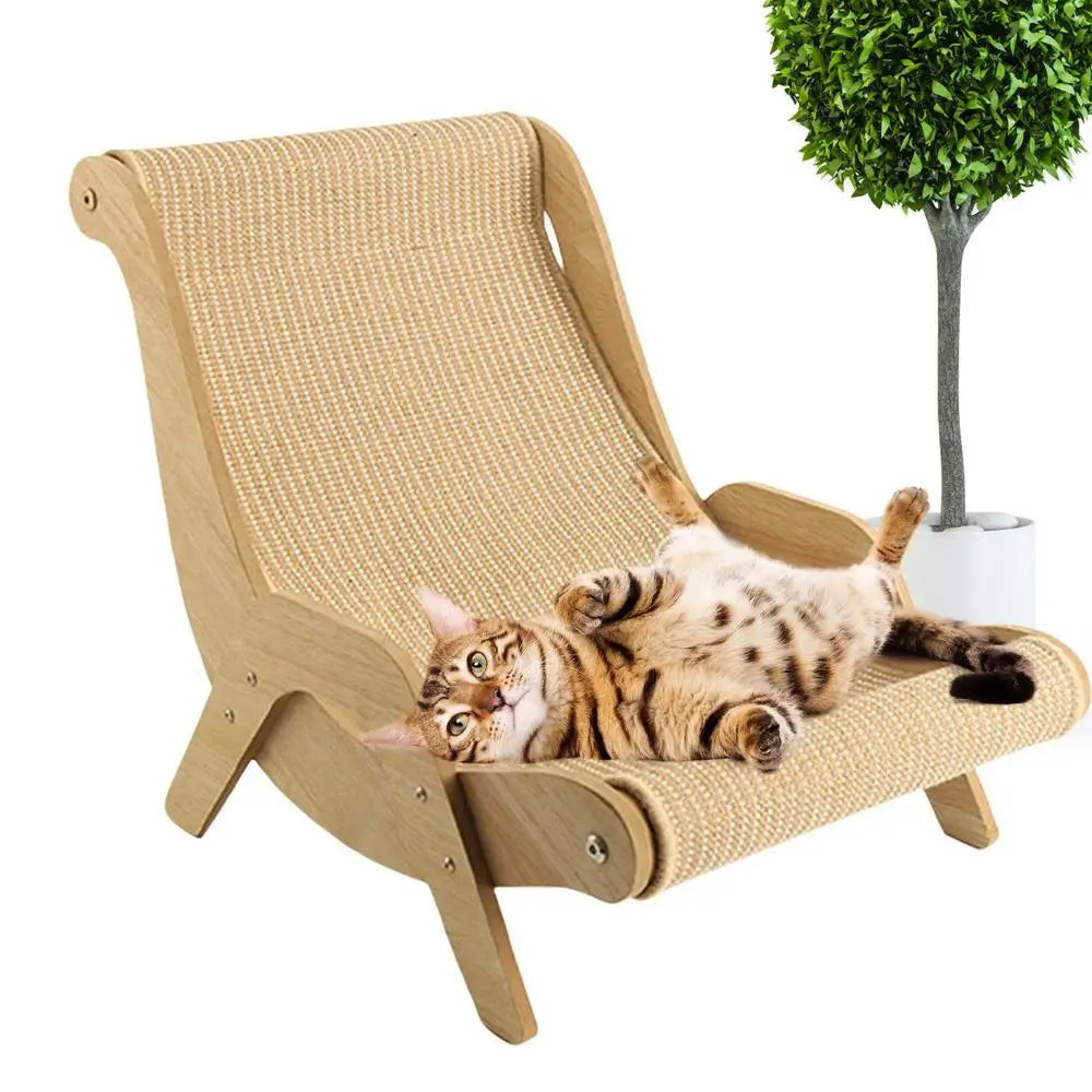 Sisal Cat Chair Wooden Cat Lounge Chair Cozy Stable