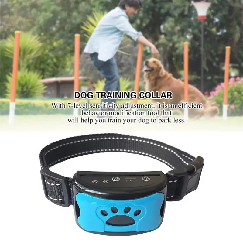 New Pet Dog Anti Barking Device USB Rechargeable Dogs Training Collar Ultrasonic Stop Barking Vibration Anti Bark Collar