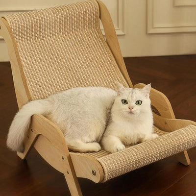 Sisal Cat Chair Wooden Cat Lounge Chair Cozy Stable