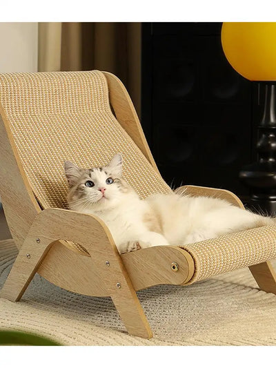 Sisal Cat Chair Wooden Cat Lounge Chair Cozy Stable