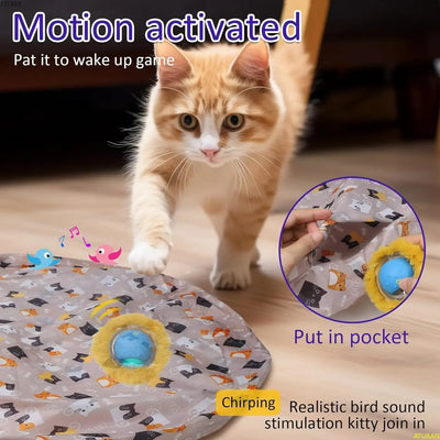 ATUBAN Interactive Cat Toys Ball Fast Rolling in Pouch