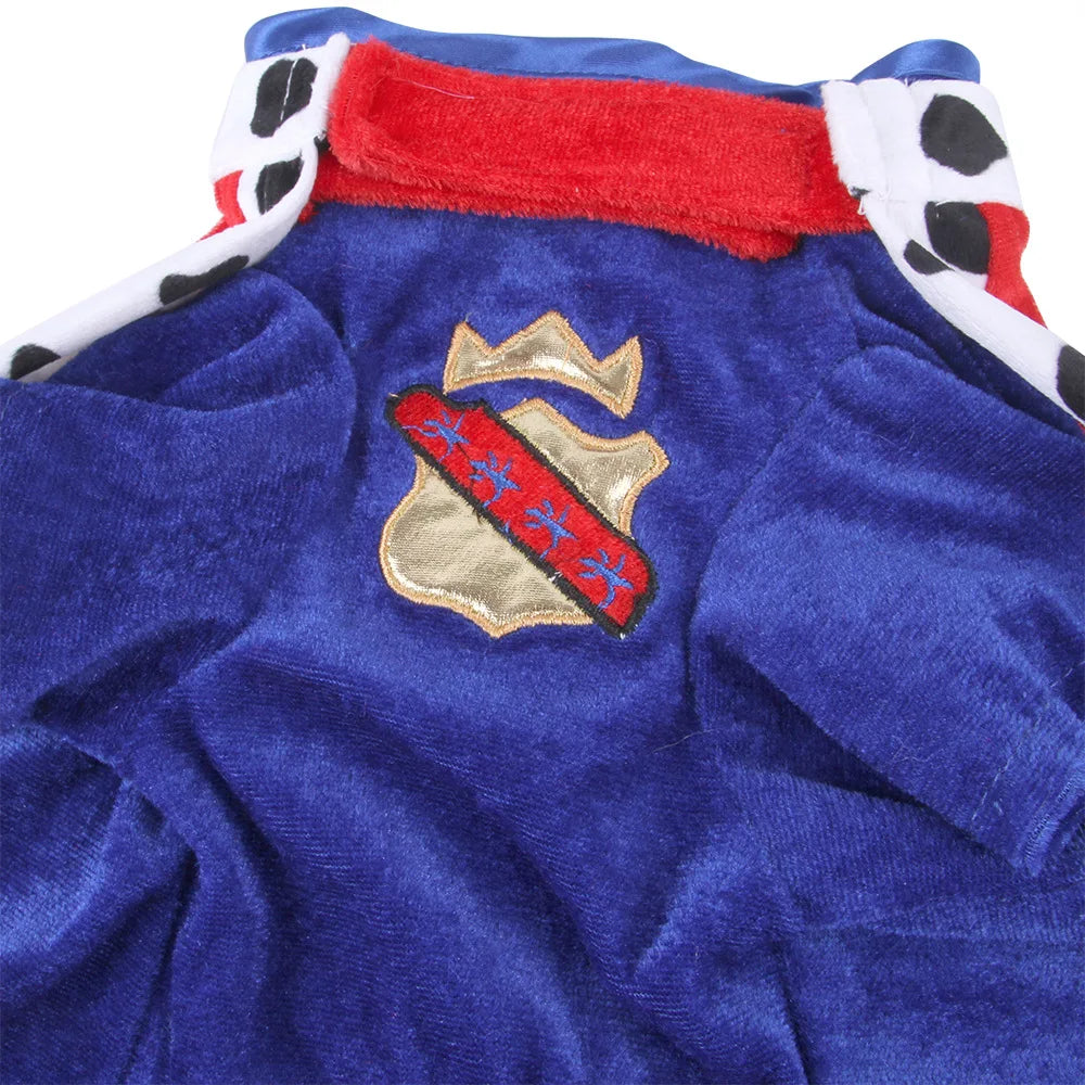 S-XL King Dog Clothes Cloak with Crown Autumn Winter Dog