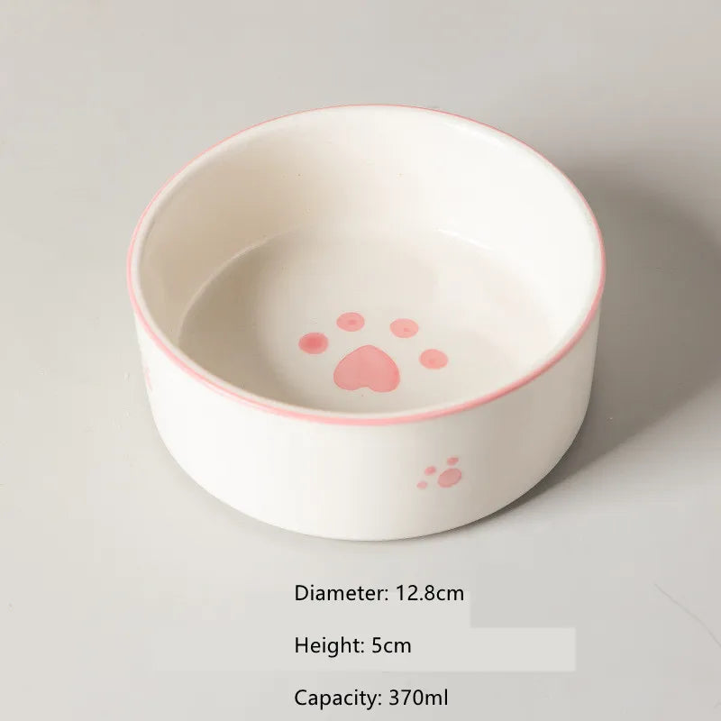 Cat Bowl Ceramic High Foot