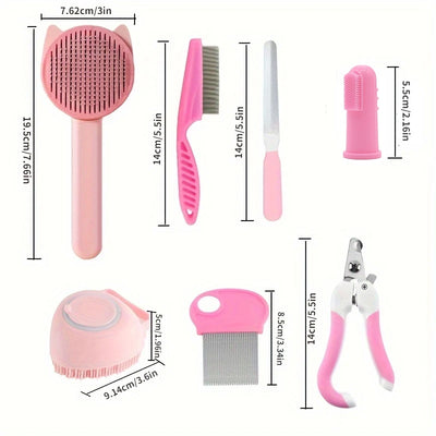 8-piece cat brush beauty kit