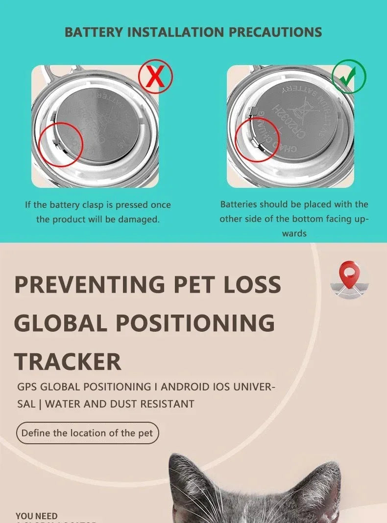 Pet GPS Tracker Bluetooth Anti-Lost Smart